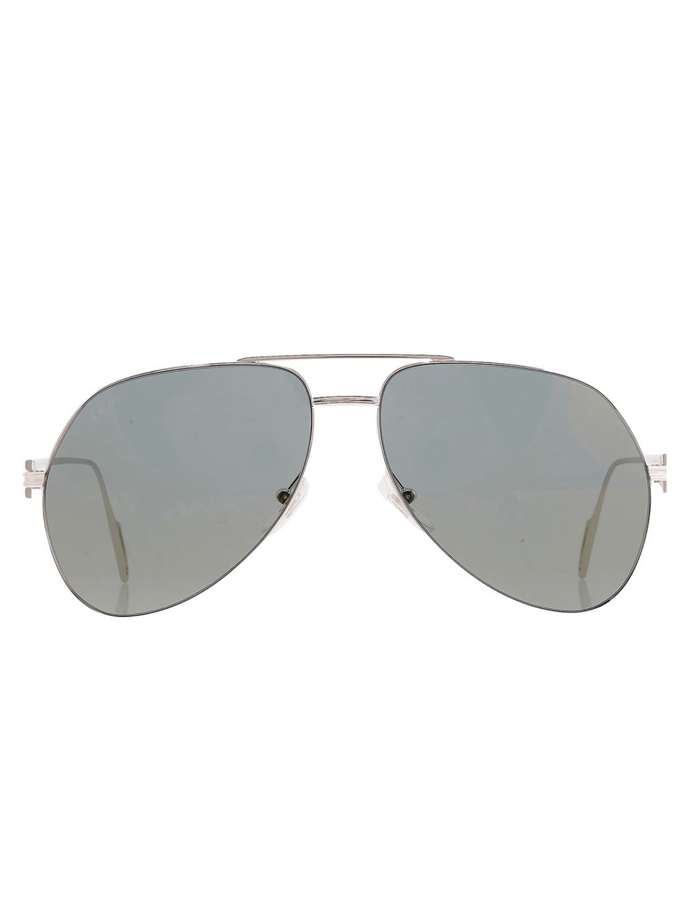 CARTIER PREMIERE SilveR Aviator Sunglasses with Dark Gray Lenses